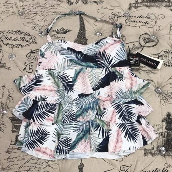 Island Escape Costa Rica Tiered Tankini Top - Picture 5 of 8